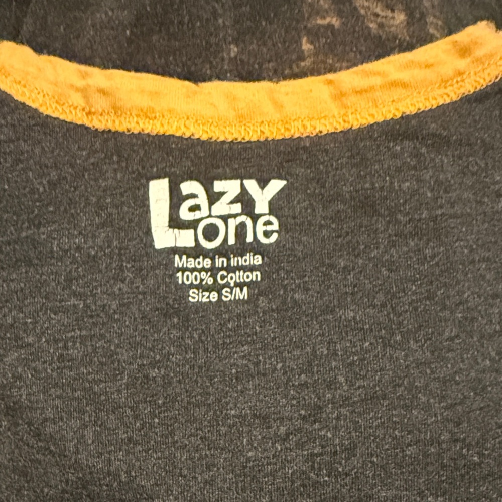 Lazy One Charcoal and Mustard Cotton Top